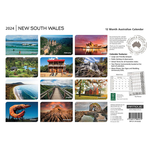 2024 New South Wales Calendar for Australian Gifts Online Bits of