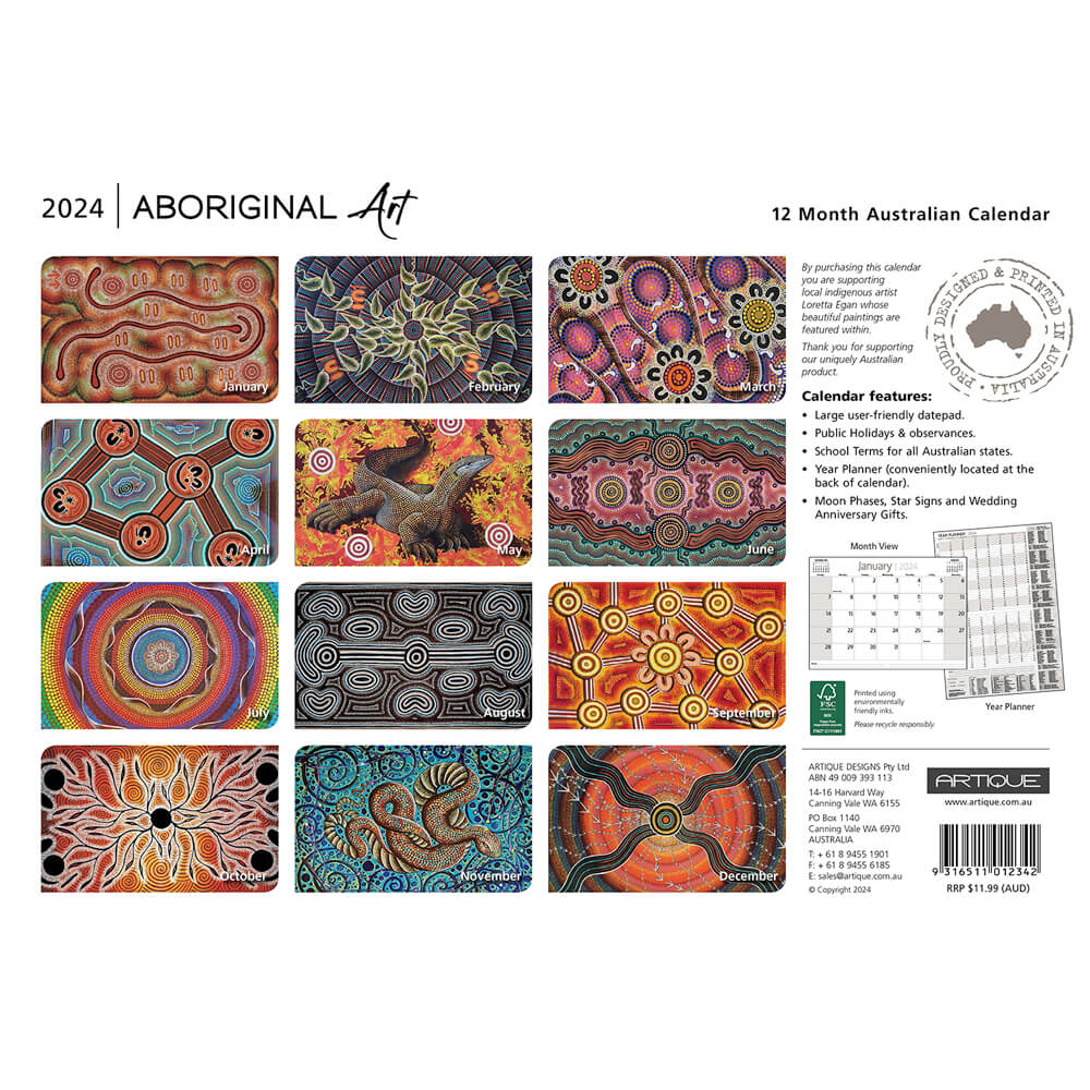 2024 Aboriginal Art Calendar for The Best Souvenir Gifts Online - Bits