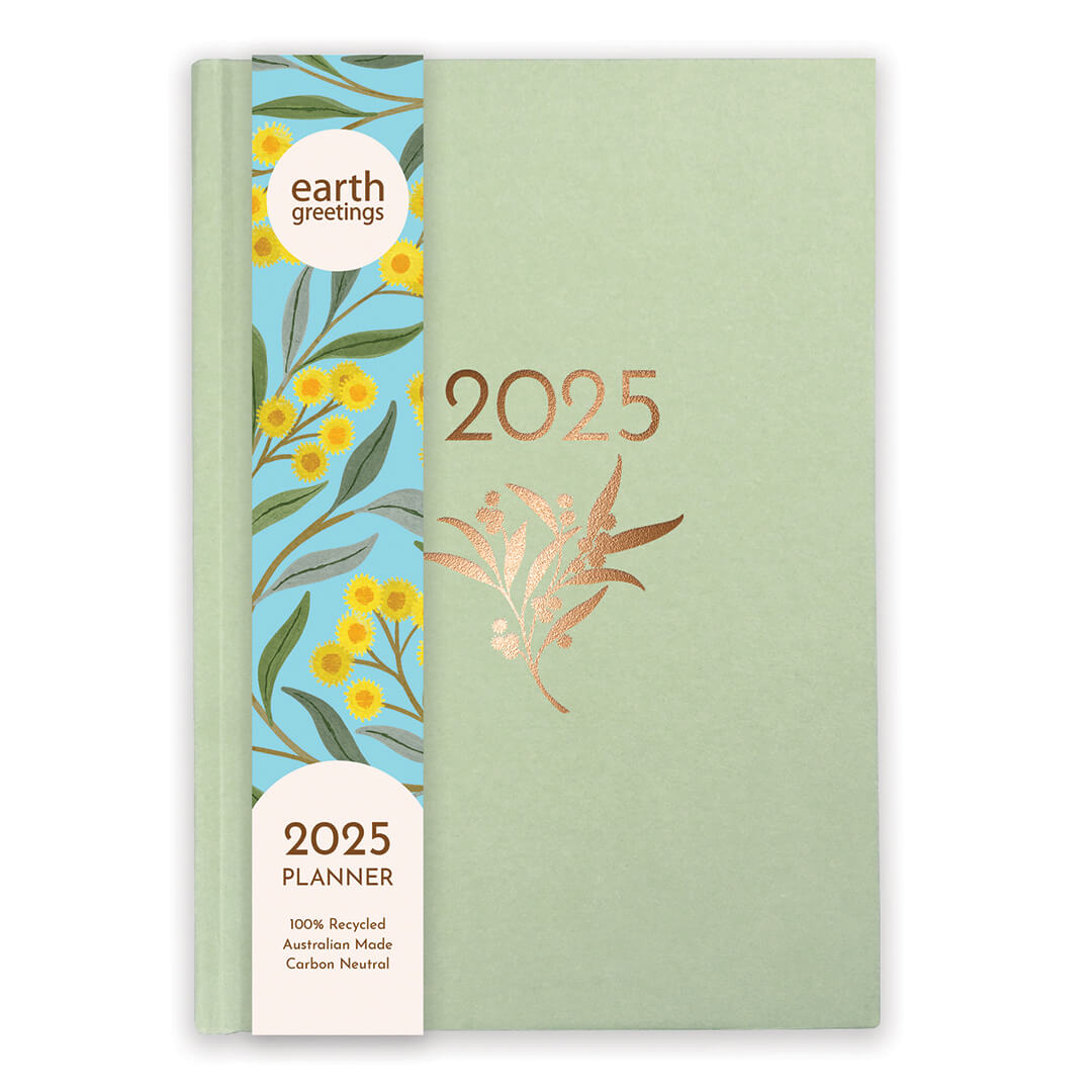 2025 Diary for Made in Australia Gifts by Earth Greetings in Eucalyptus Green