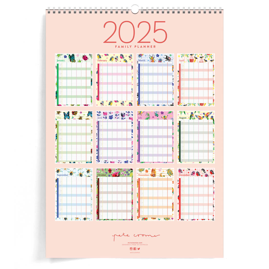 2025 Pete Cromer Family Planner for Australian Made Gifts