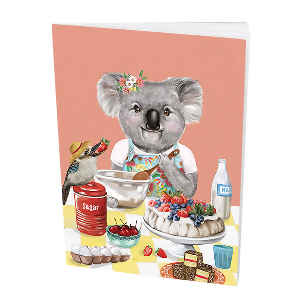 Australia Souvenirs Koala Baking A6 Pocketbook by La La Land