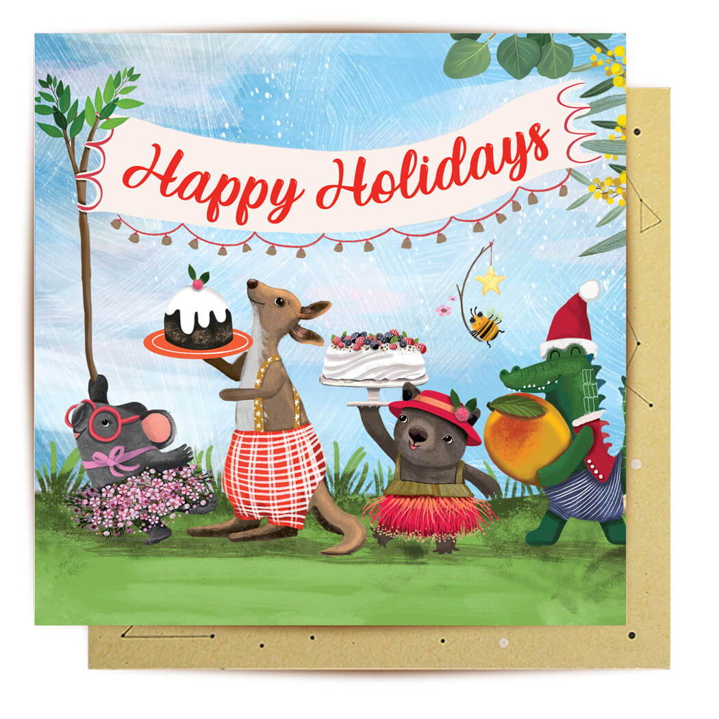 Australian Christmas Card Happy Holidays by LaLaLand