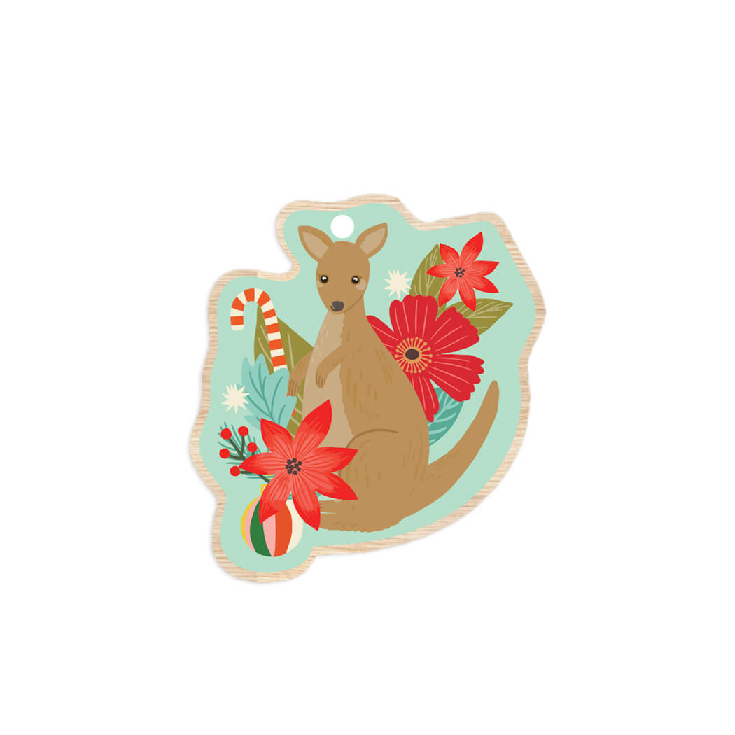 Australian Christmas Decorations A Kangaroo Wooden Ornament Made in Australia by Aero Images