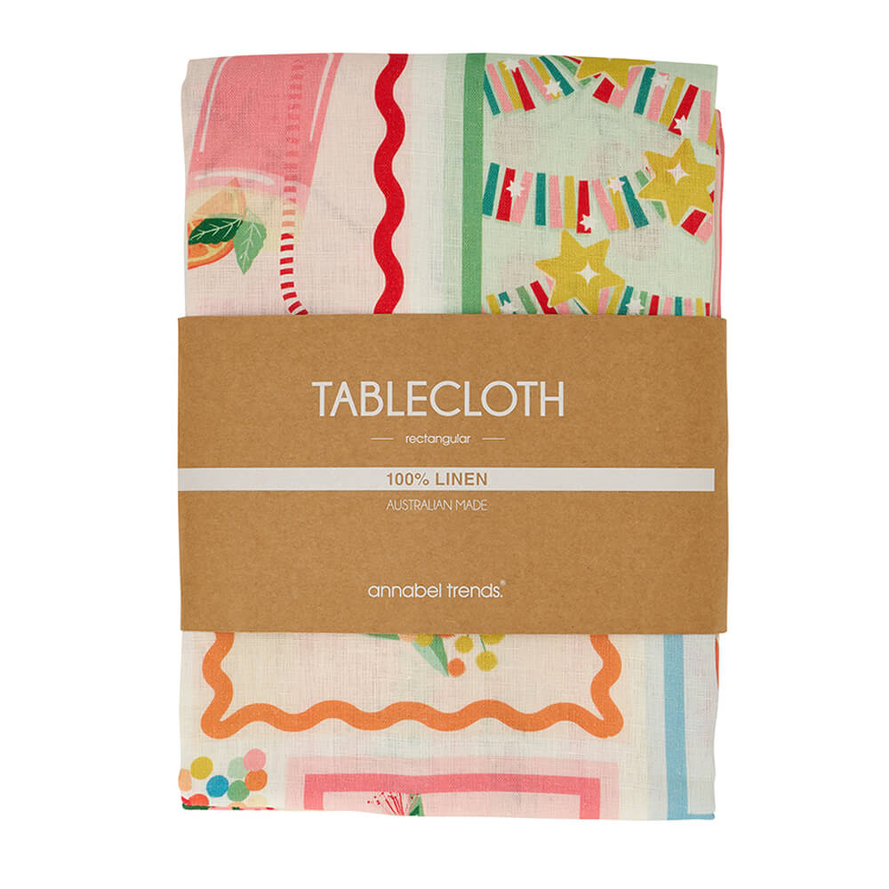 Australian Christmas Tablecloth in Linen and Made in Australia by Annabel Trends