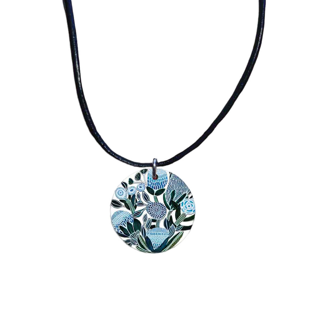 Australian Gifts for Women Blue Banksia Necklace Made in Australia Souvenirs