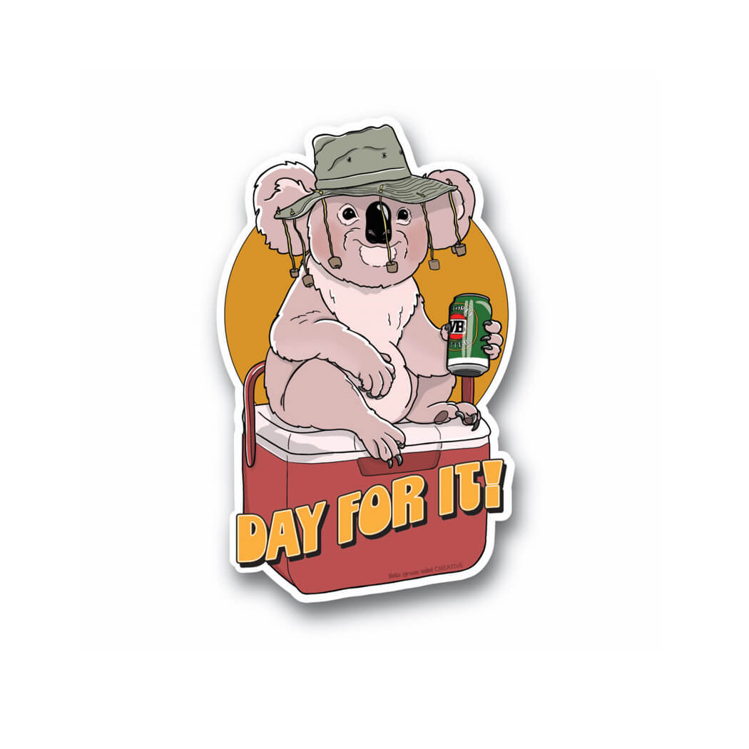 Australian Souvenir Sticker Day for It Koala Illustration