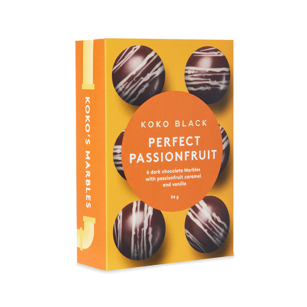 Australian Chocolate Gifts Passionfruit Dark Chocolate marbles by Koko Black