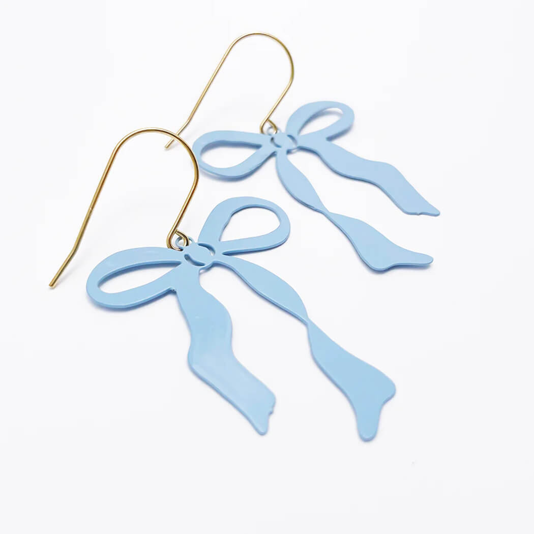 Australian Jewellery for Women Blue Bow Earrings Made in Australia