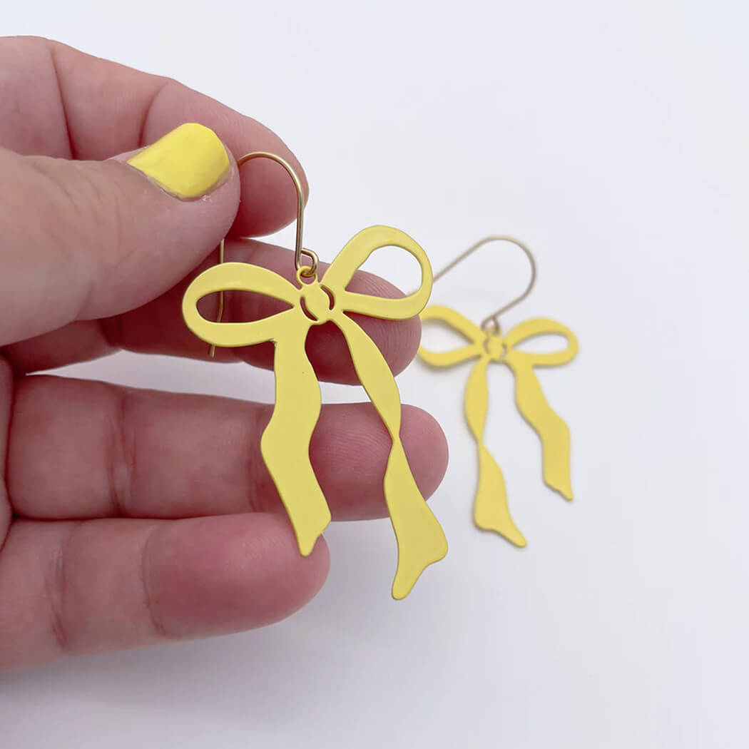 Australian Jewellery for Women Yellow Bow Earrings