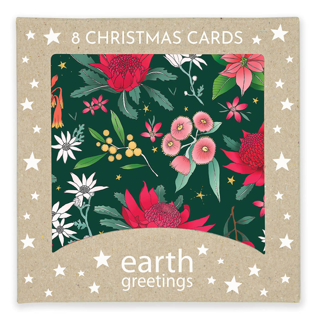 Best Australian Christmas Card Pack Native Flowers by Earth Greetings