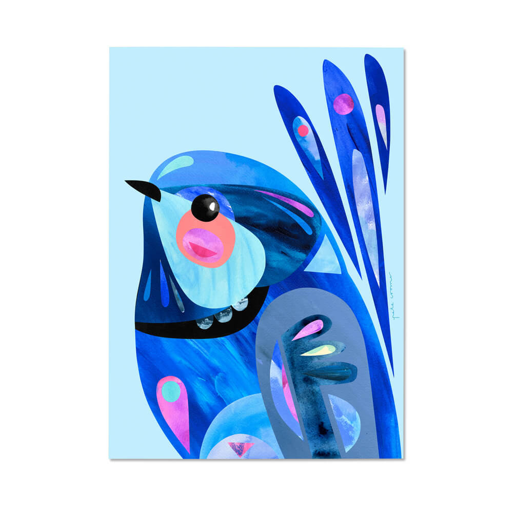 Buy Australian Art Pete Cromer A4 Fine Art Print Splendid Fairy Wren