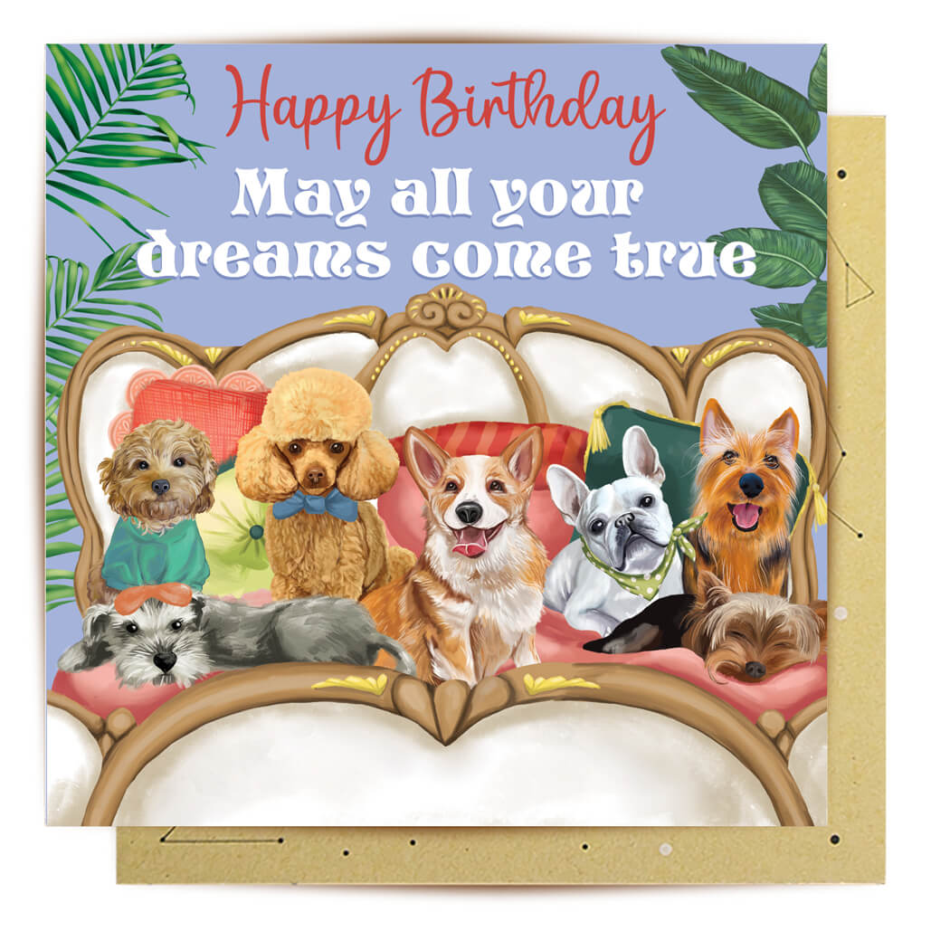 Dog Birthday Card Australia by La La Land