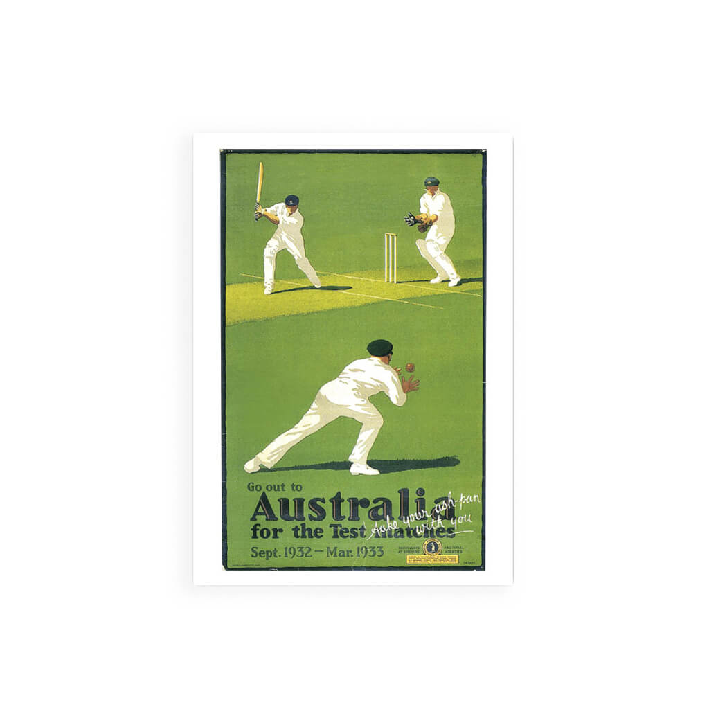 Greeting Cards Australia Vintage Cricket Poster