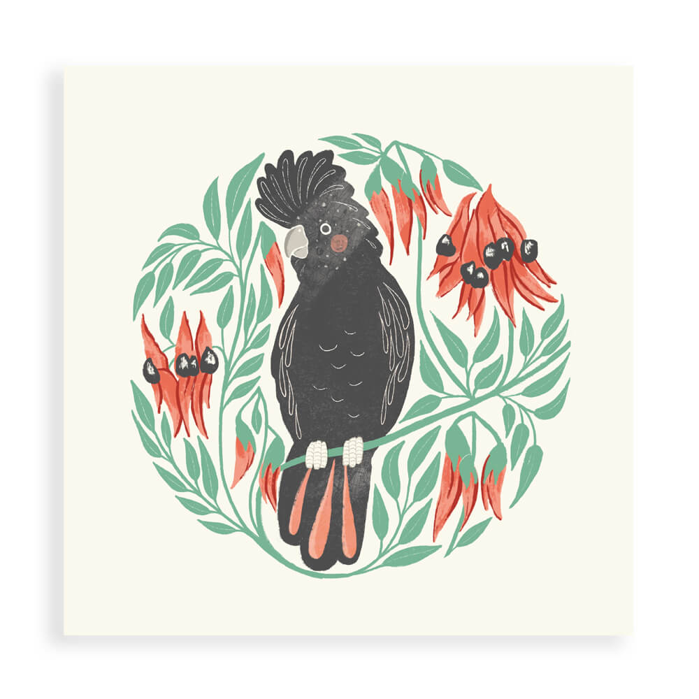 Greeting Cards Australia Black Cockatoo by Melanie Sharpe