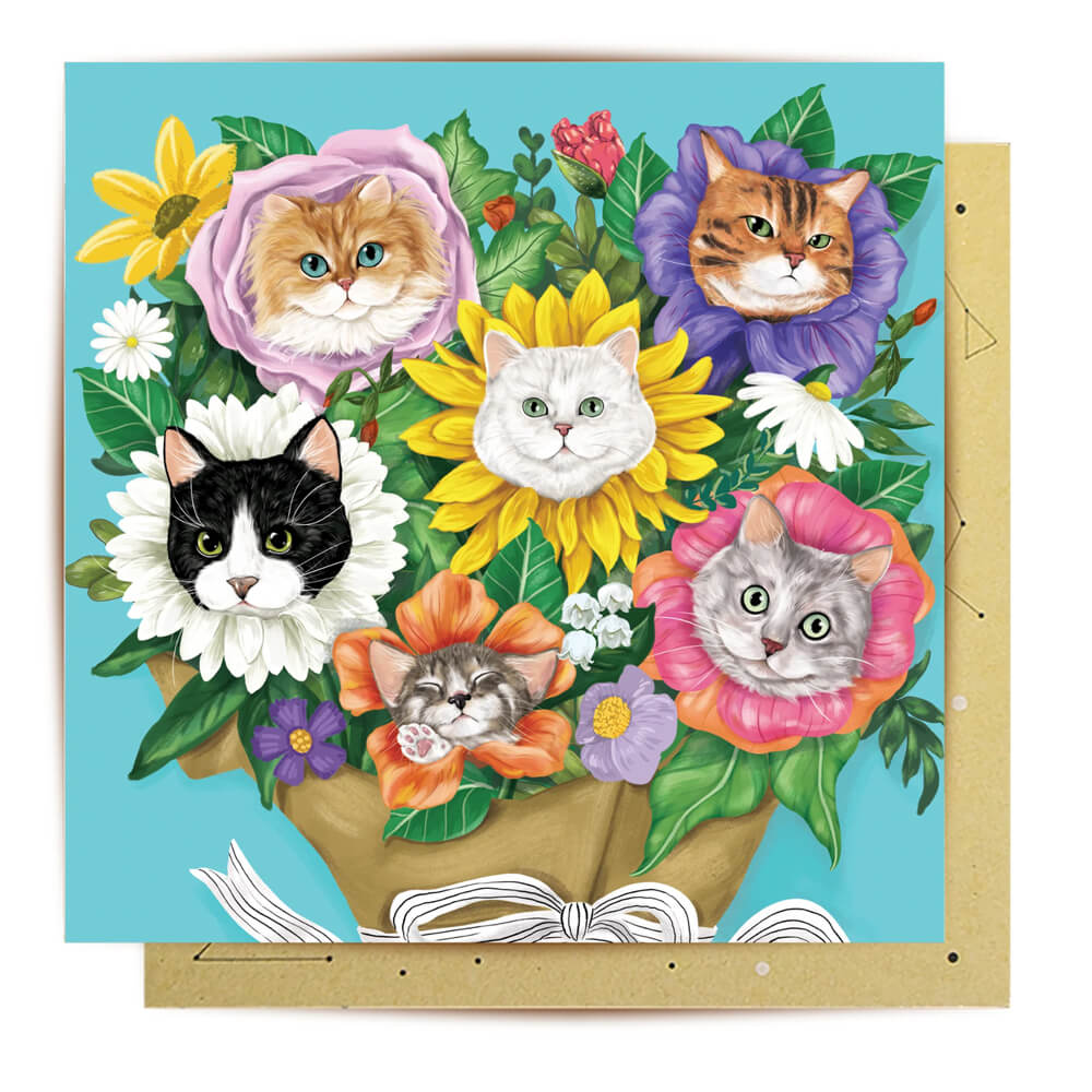 Greeting-Cards-Australia-Cat-Lovers-Bouquet-By-La-La-Land