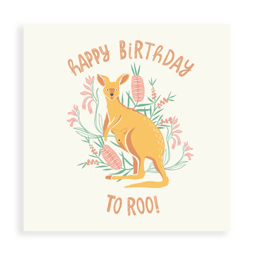 Greeting Cards Australia Kangaroo Happy Birthday Card