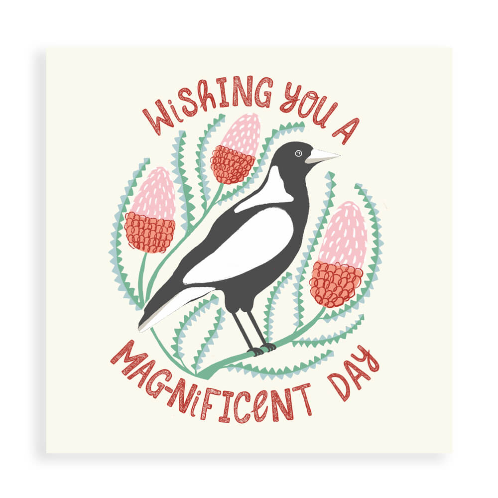 Greetings Cards Australia Magpie Magnificent Day Card