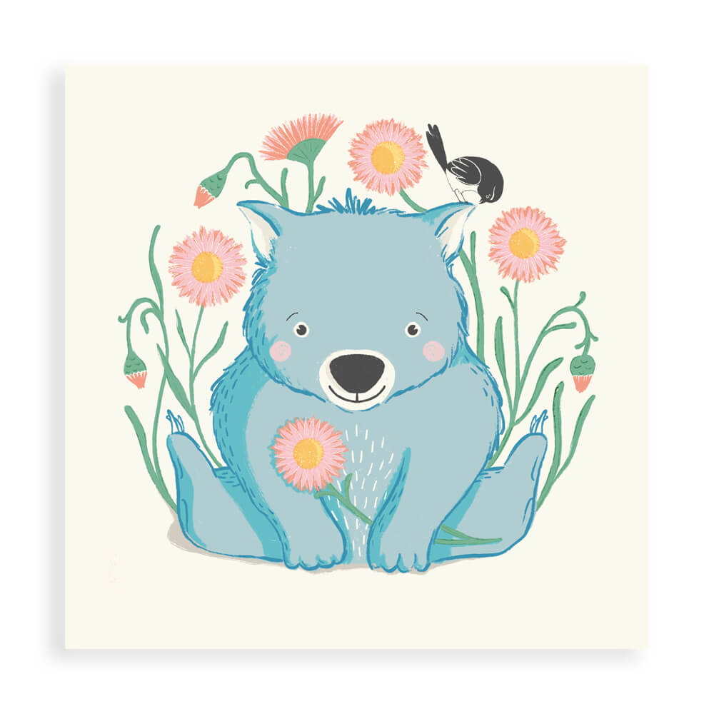 Greeting Cards Australia - Wombat Illustrated Card by Melanie Sharpe