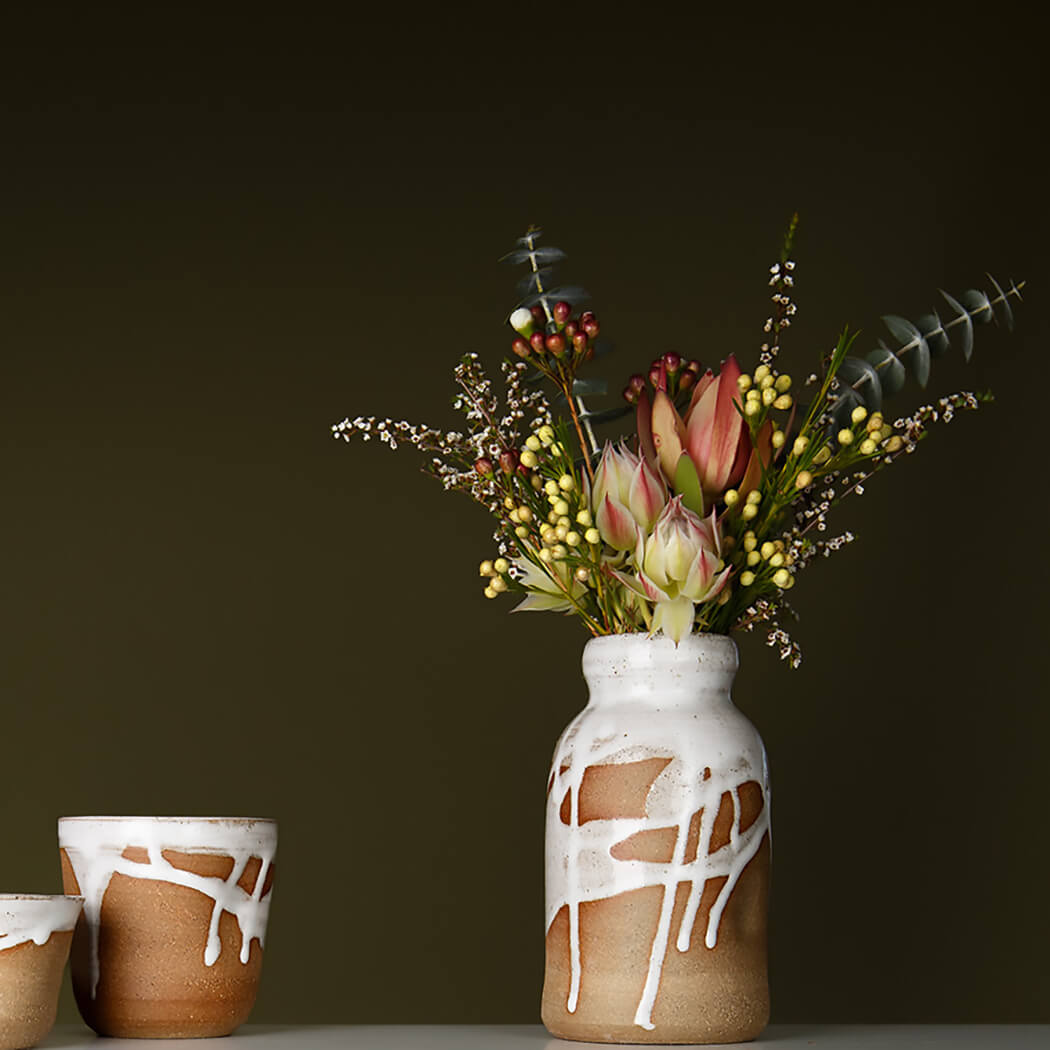 Handmade Clay Vase Made in Australia by Alperstein Designs for Christmas Gifts for the Home and Family