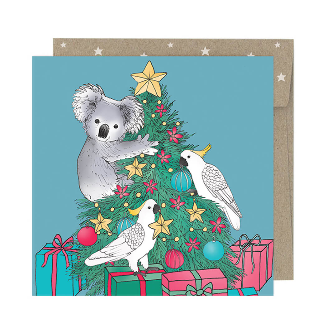 Koala Christmas Card Pack for the Best Australian greeting cards to send overseas