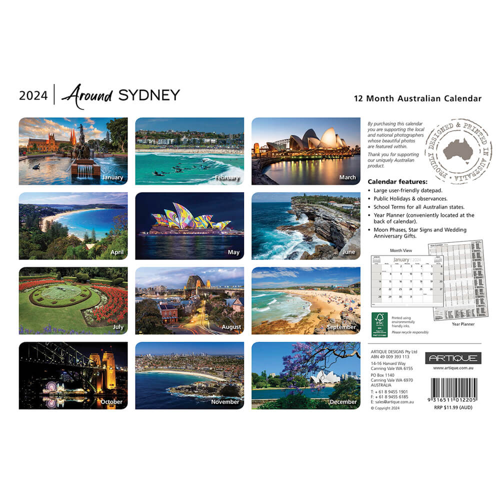 2024 Around Sydney Calendar for Australian Gifts Online Bits of Australia