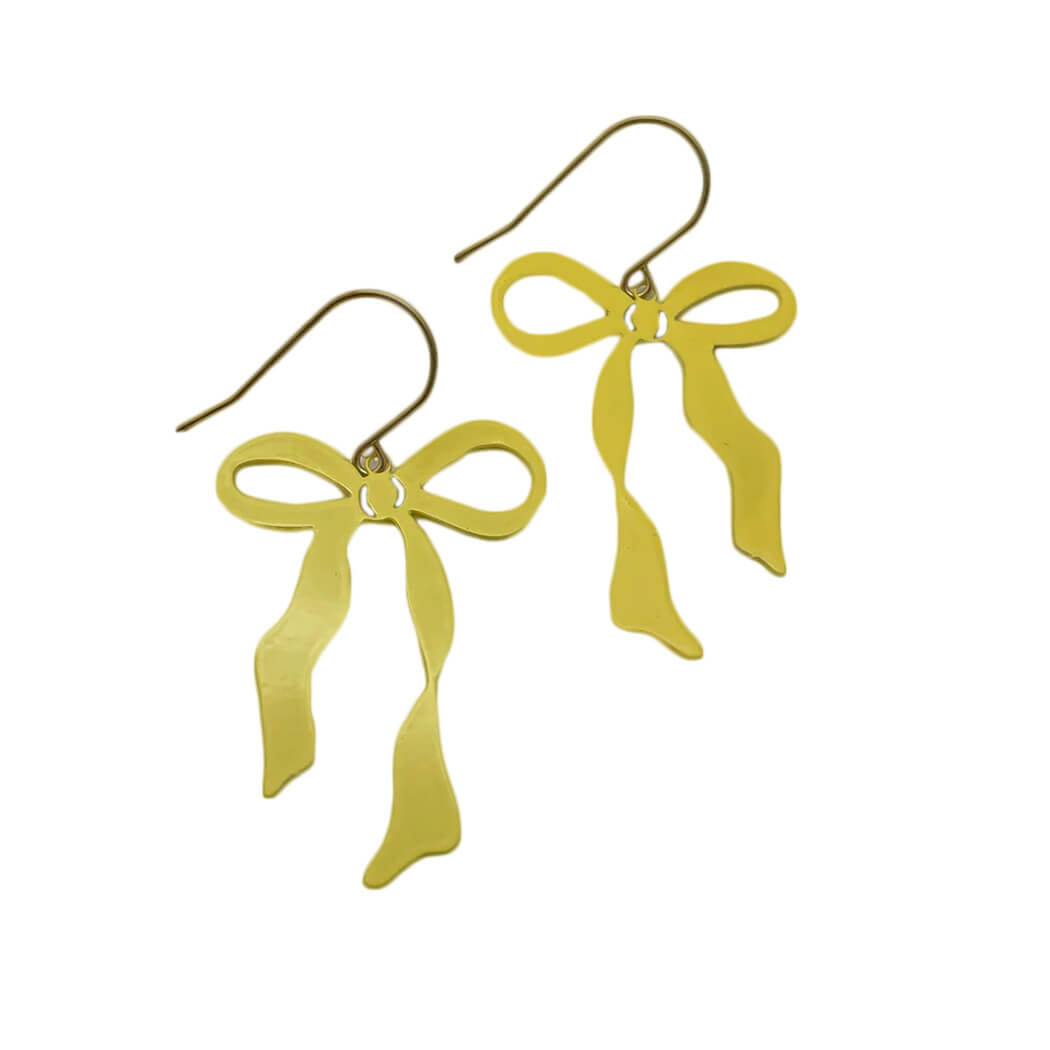 Yellow Bow Earrings for Australian Gifts for Women by Denz